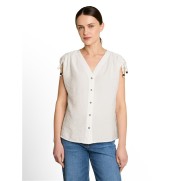 Tom Tailor dames blouse strik schouder Offwhite